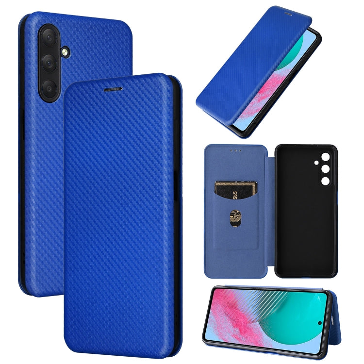 For Samsung Galaxy M54 5G Carbon Fiber Texture Flip Leather Phone Case