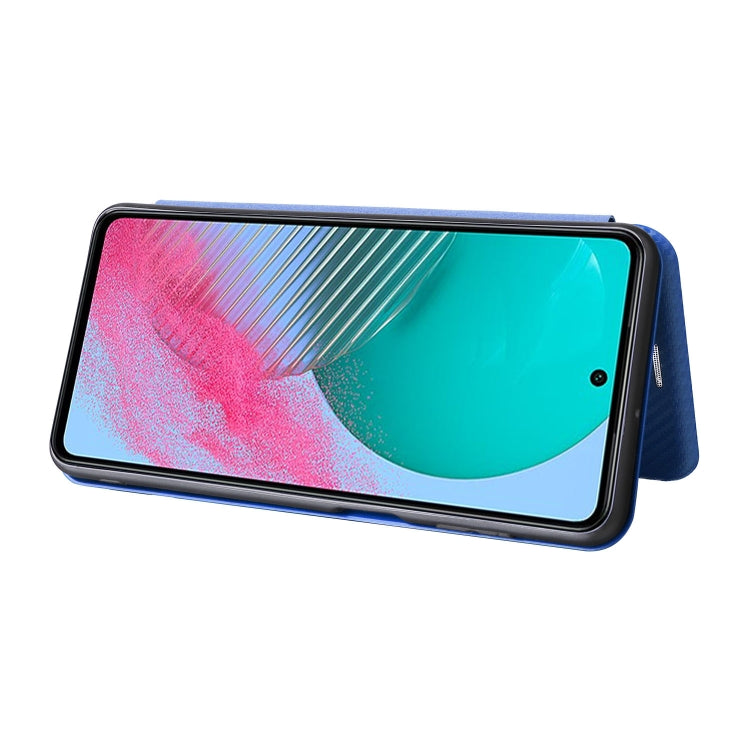 For Samsung Galaxy M54 5G Carbon Fiber Texture Flip Leather Phone Case