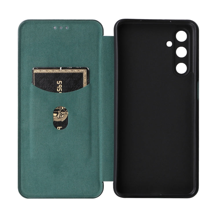 For Samsung Galaxy M54 5G Carbon Fiber Texture Flip Leather Phone Case
