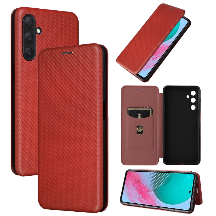 For Samsung Galaxy M54 5G Carbon Fiber Texture Flip Leather Phone Case