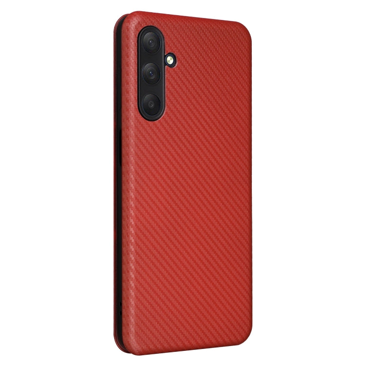 For Samsung Galaxy M54 5G Carbon Fiber Texture Flip Leather Phone Case