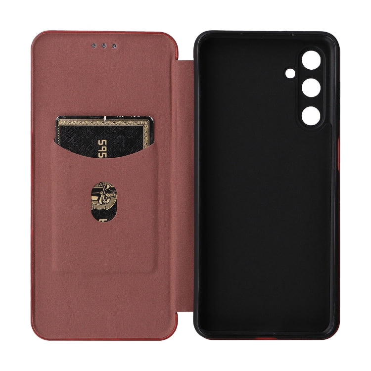 For Samsung Galaxy M54 5G Carbon Fiber Texture Flip Leather Phone Case