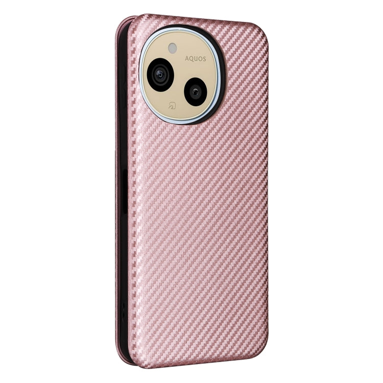 For Sharp Aquos Sense9 Carbon Fiber Texture Flip Leather Phone Case