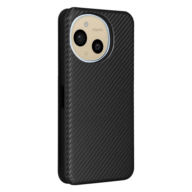 For Sharp Aquos Sense9 Carbon Fiber Texture Flip Leather Phone Case