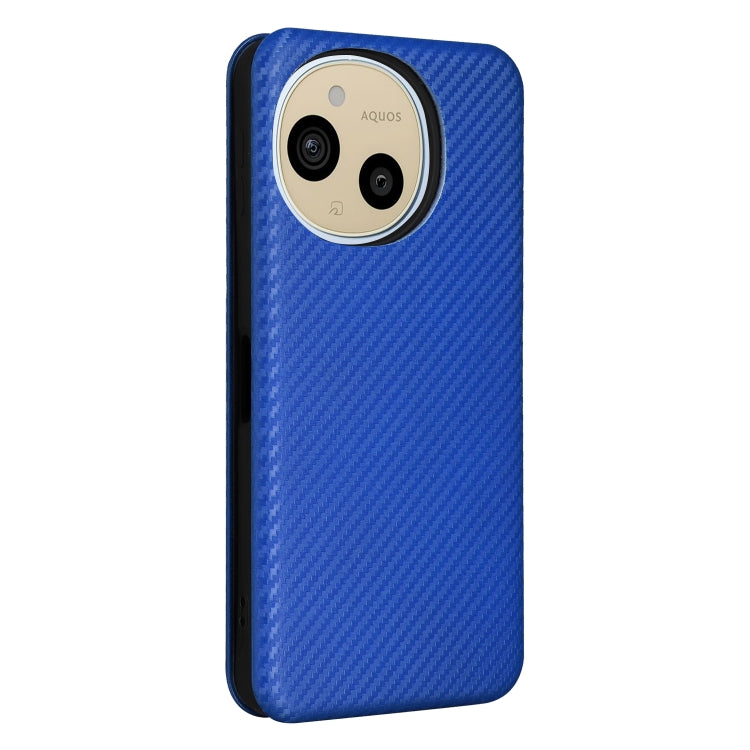 For Sharp Aquos Sense9 Carbon Fiber Texture Flip Leather Phone Case