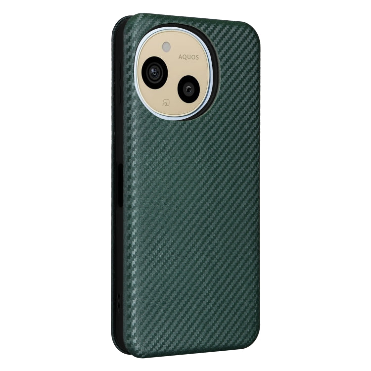 For Sharp Aquos Sense9 Carbon Fiber Texture Flip Leather Phone Case