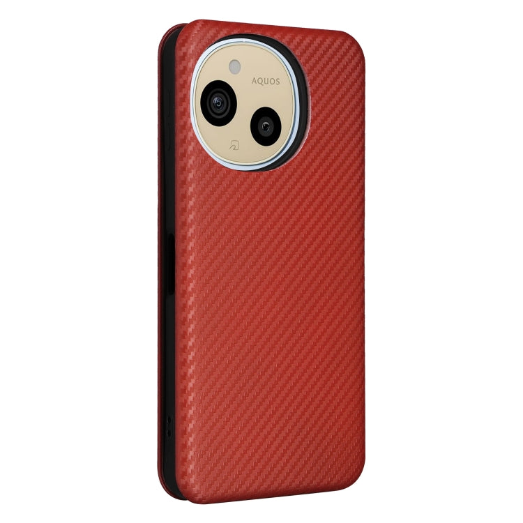 For Sharp Aquos Sense9 Carbon Fiber Texture Flip Leather Phone Case