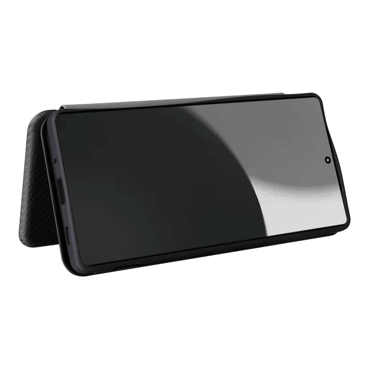 For Sharp Aquos R9 Pro Carbon Fiber Texture Flip Leather Phone Case