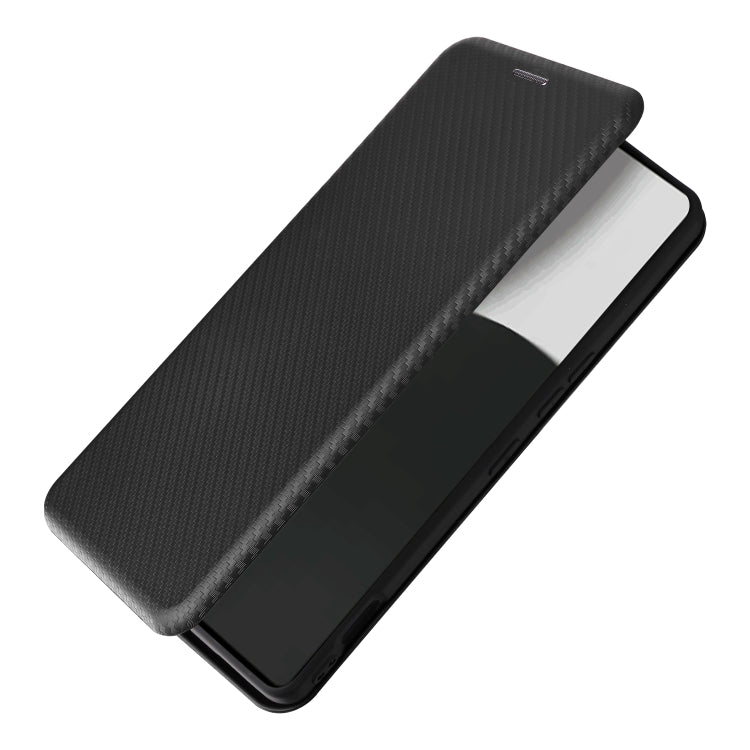 For Sharp Aquos R9 Pro Carbon Fiber Texture Flip Leather Phone Case