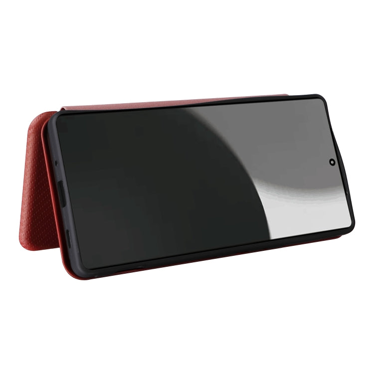 For Sharp Aquos R9 Pro Carbon Fiber Texture Flip Leather Phone Case