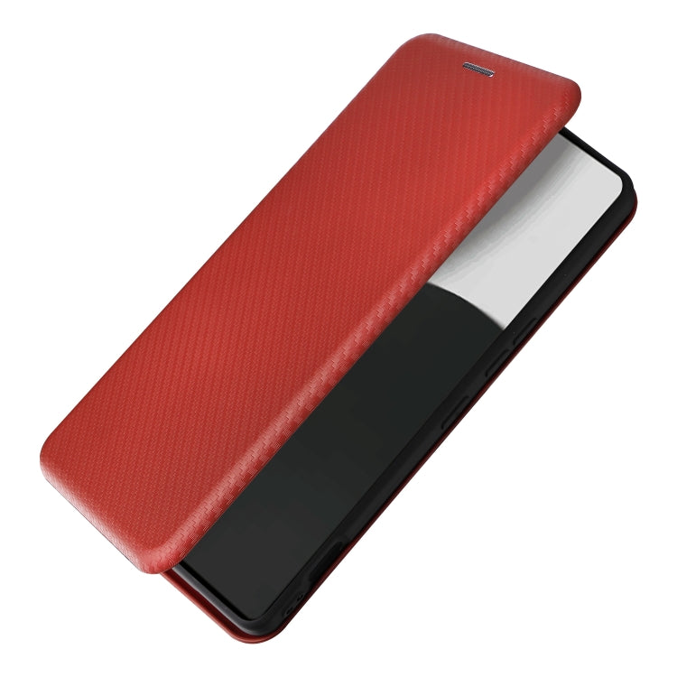For Sharp Aquos R9 Pro Carbon Fiber Texture Flip Leather Phone Case