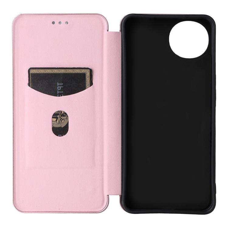 For Sharp Aquos wish5 Carbon Fiber Texture Flip Leather Phone Case