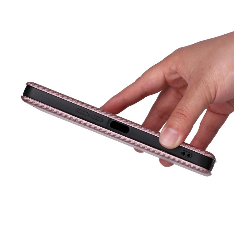 For Sharp Aquos wish5 Carbon Fiber Texture Flip Leather Phone Case