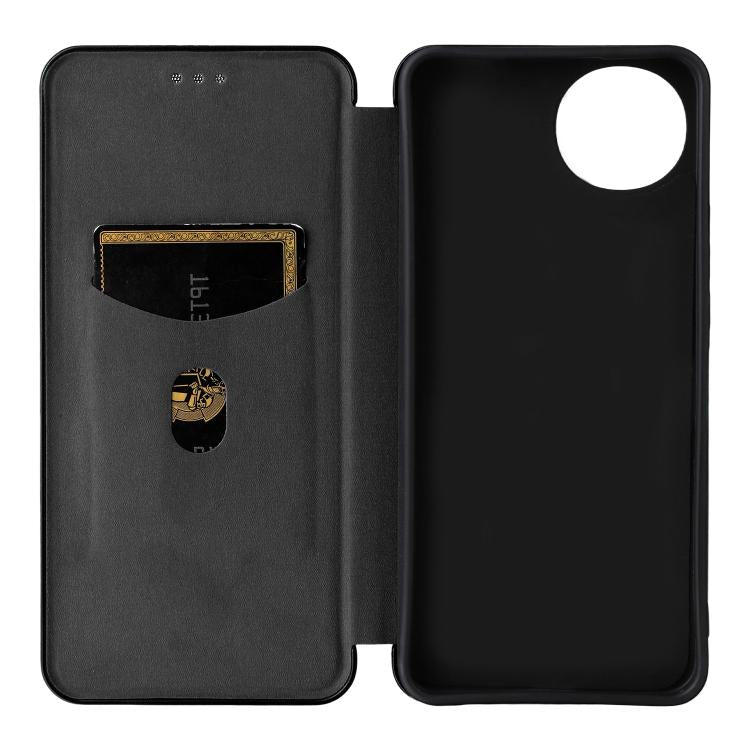 For Sharp Aquos wish5 Carbon Fiber Texture Flip Leather Phone Case