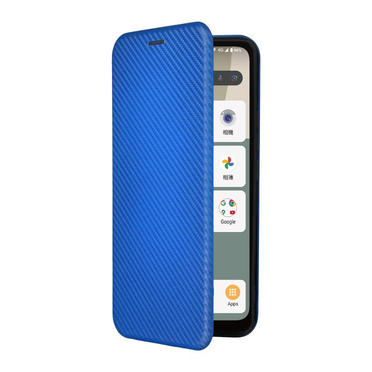 For Sharp Aquos wish5 Carbon Fiber Texture Flip Leather Phone Case