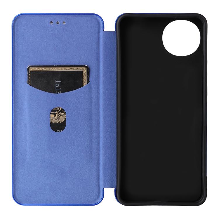 For Sharp Aquos wish5 Carbon Fiber Texture Flip Leather Phone Case