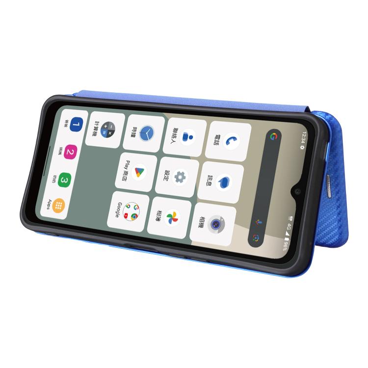 For Sharp Aquos wish5 Carbon Fiber Texture Flip Leather Phone Case