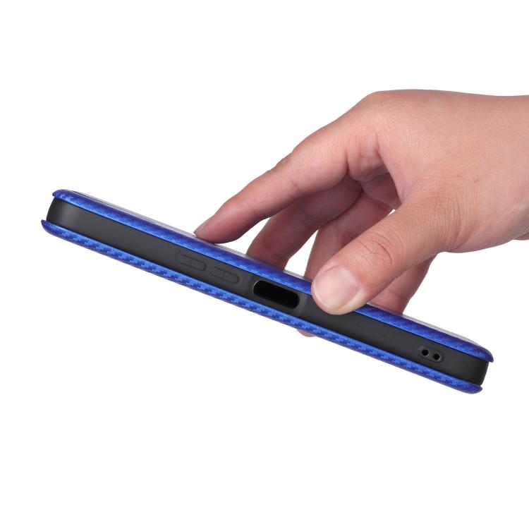 For Sharp Aquos wish5 Carbon Fiber Texture Flip Leather Phone Case