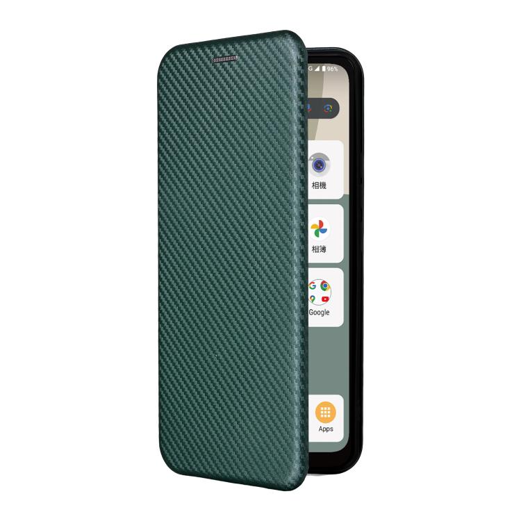 For Sharp Aquos wish5 Carbon Fiber Texture Flip Leather Phone Case