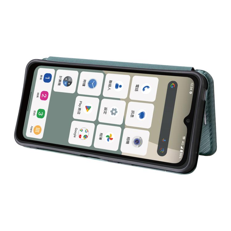 For Sharp Aquos wish5 Carbon Fiber Texture Flip Leather Phone Case