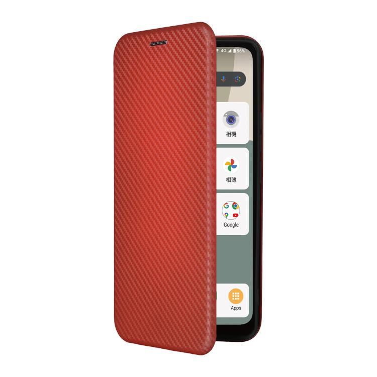 For Sharp Aquos wish5 Carbon Fiber Texture Flip Leather Phone Case