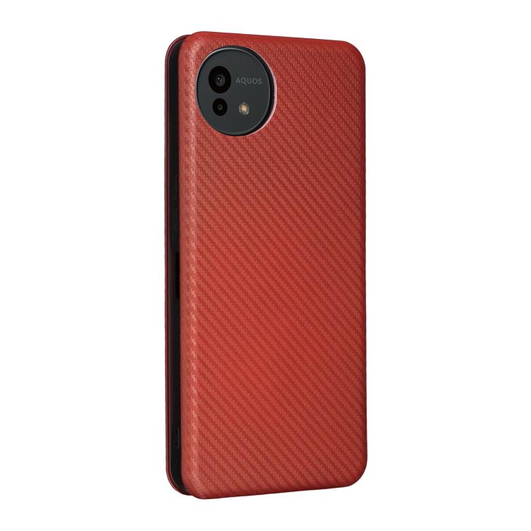 For Sharp Aquos wish5 Carbon Fiber Texture Flip Leather Phone Case