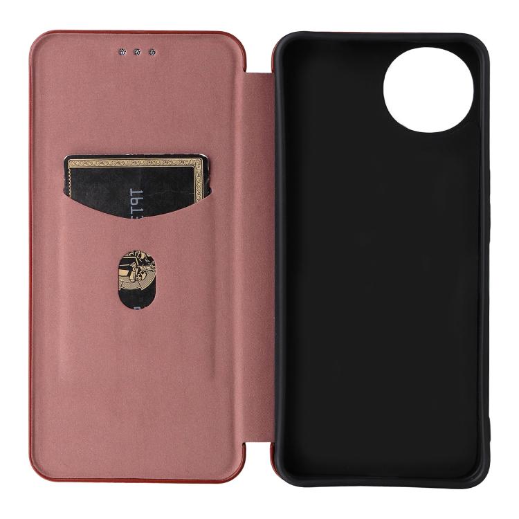 For Sharp Aquos wish5 Carbon Fiber Texture Flip Leather Phone Case