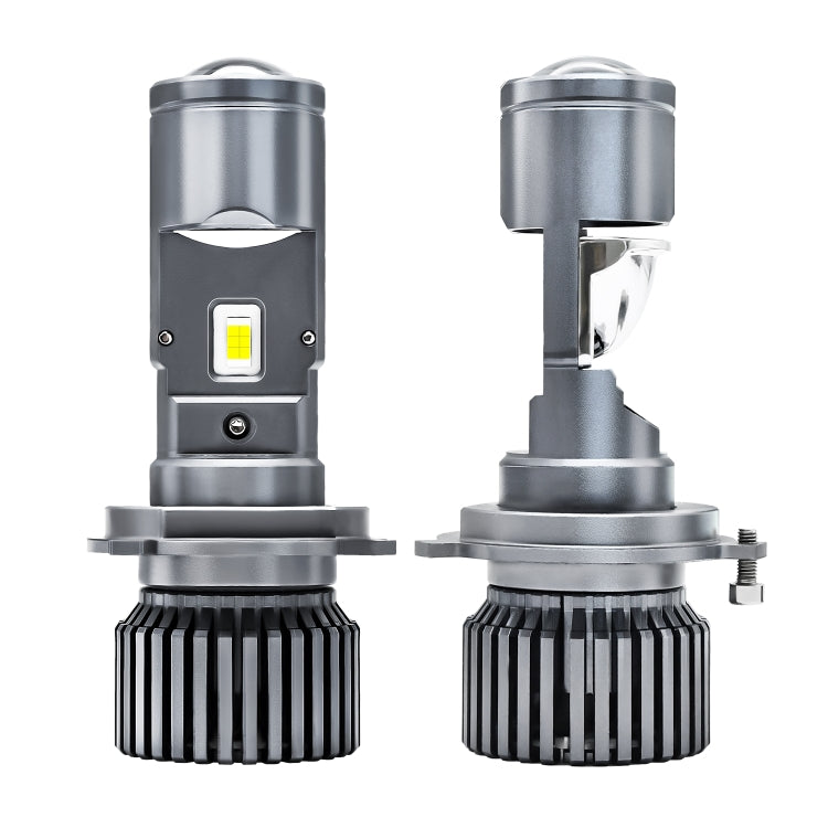 N2 1 Pair H4 Car mini Bifocal LED Lens Headlight(Black)