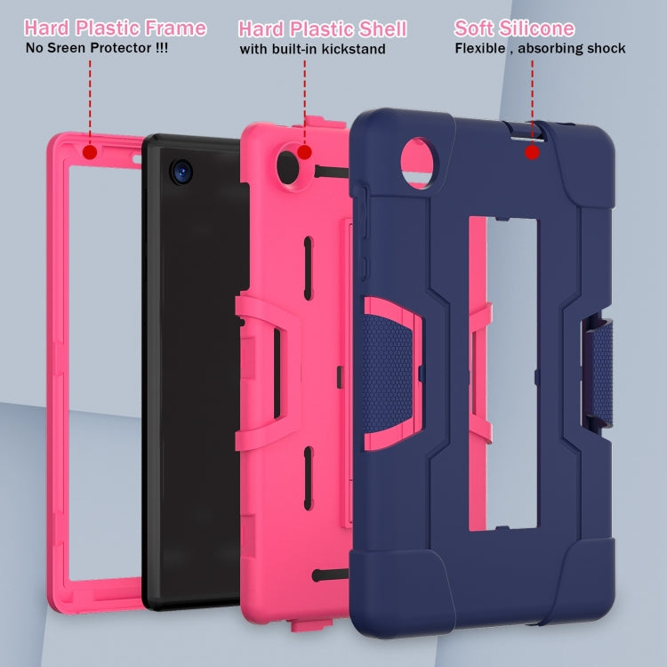 For TCL Tab 8 LE / WiFi Contrast Color Silicone Hybrid PC Tablet Case with Holder