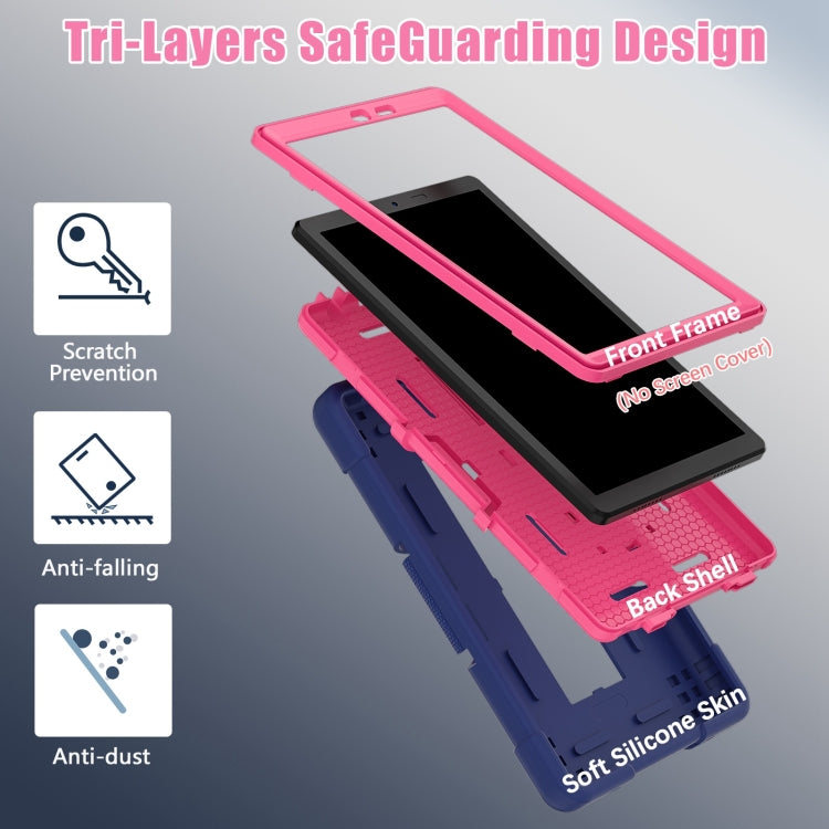 For TCL Tab 8 LE / WiFi Contrast Color Silicone Hybrid PC Tablet Case with Holder