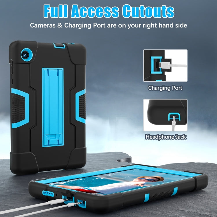 For TCL Tab 8 LE / WiFi Contrast Color Silicone Hybrid PC Tablet Case with Holder