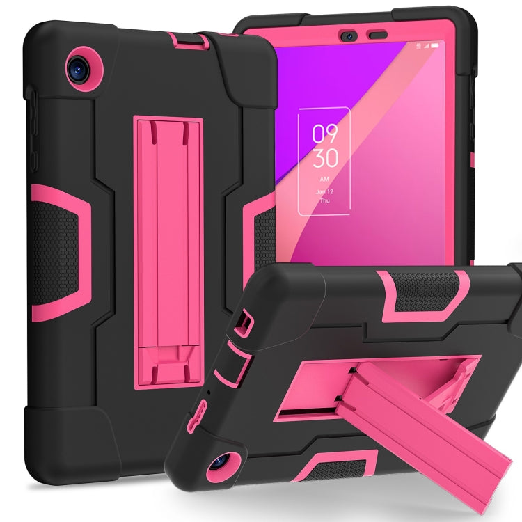 For TCL Tab 8 LE / WiFi Contrast Color Silicone Hybrid PC Tablet Case with Holder