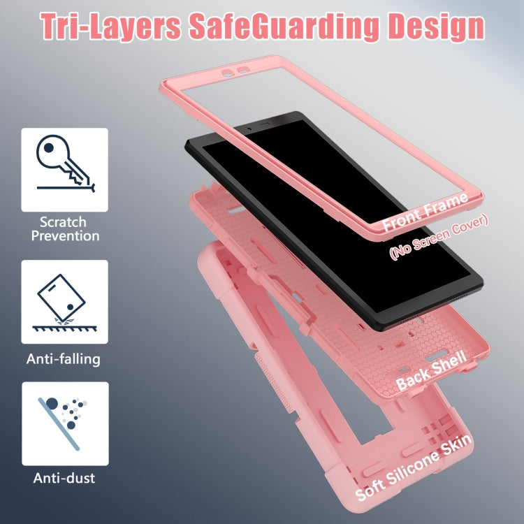 For TCL Tab 8 LE / WiFi Contrast Color Silicone Hybrid PC Tablet Case with Holder