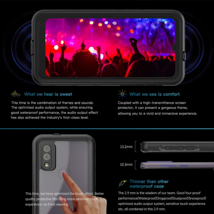 For Motorola Moto G Pure 2021 RedPepper IP68 Life Waterproof Phone Case(Black)