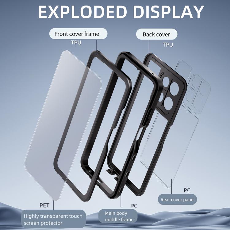 For Motorola Moto G Play 2026 RedPepper IP68 Life Waterproof Phone Case - Black