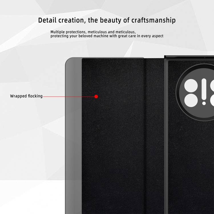 For Huawei Mate X3 Retro Magnetic Side Window View Leather Smart Phone Case