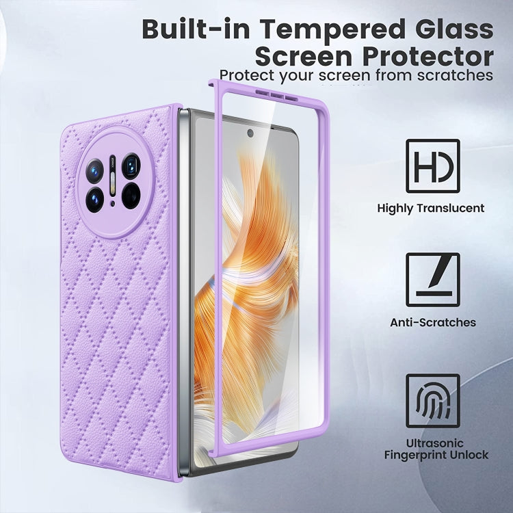 For Huawei Mate X3 Diamond Lattice Integrated Leather Phone Case