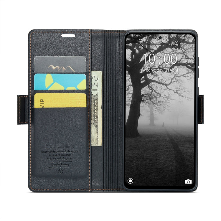 For Xiaomi Redmi Note 13 4G CaseMe 023 Butterfly Buckle Litchi Texture RFID Anti-theft Leather Phone Case