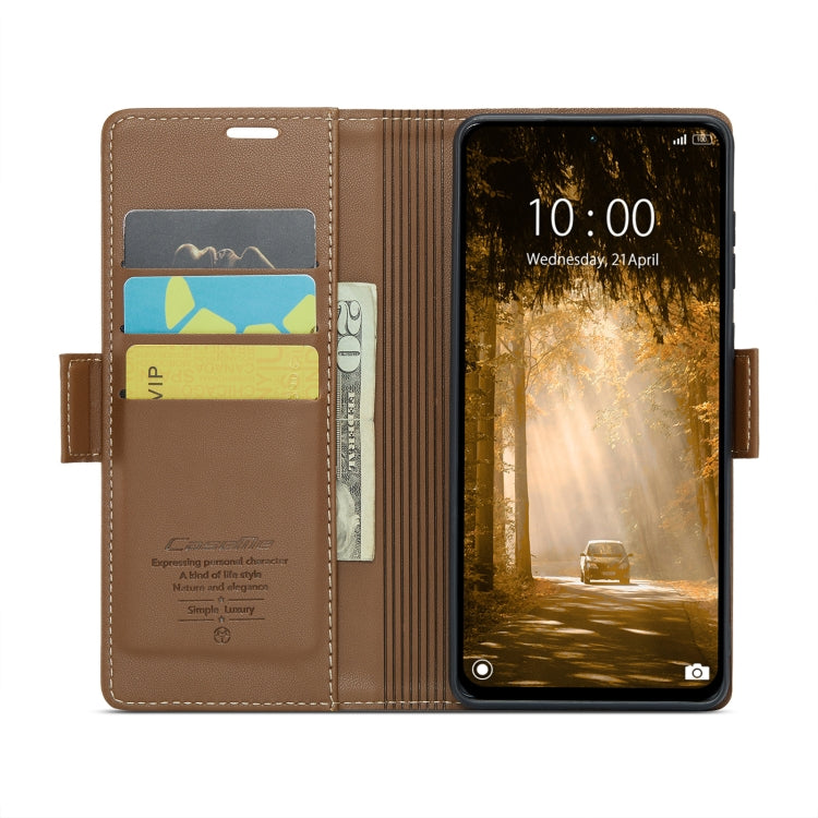For Xiaomi Redmi Note 13 4G CaseMe 023 Butterfly Buckle Litchi Texture RFID Anti-theft Leather Phone Case
