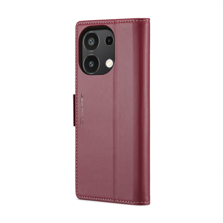 For Xiaomi Redmi Note 13 4G CaseMe 023 Butterfly Buckle Litchi Texture RFID Anti-theft Leather Phone Case