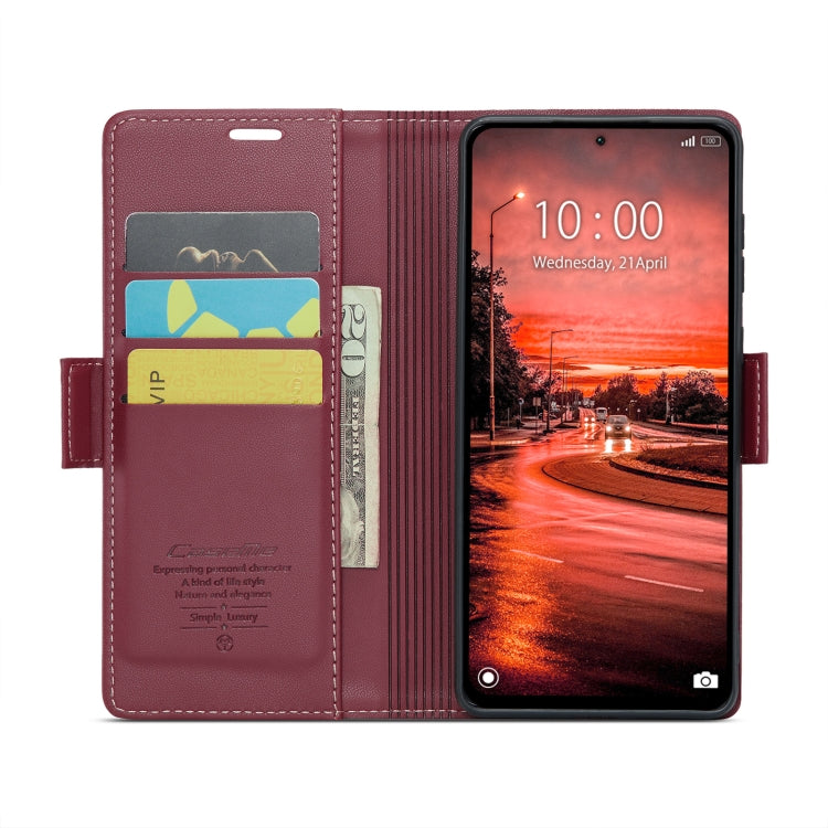 For Xiaomi Redmi Note 13 4G CaseMe 023 Butterfly Buckle Litchi Texture RFID Anti-theft Leather Phone Case