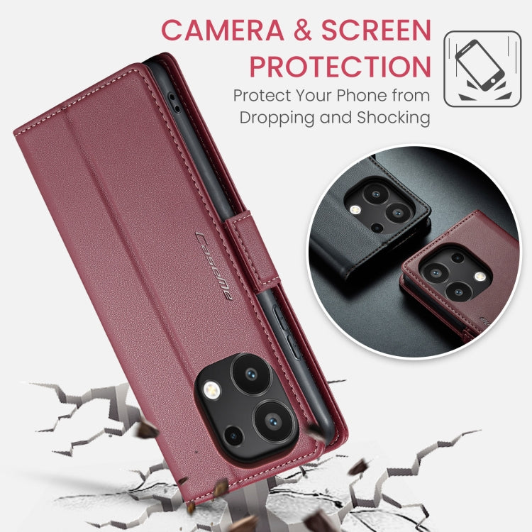 For Xiaomi Redmi Note 13 4G CaseMe 023 Butterfly Buckle Litchi Texture RFID Anti-theft Leather Phone Case