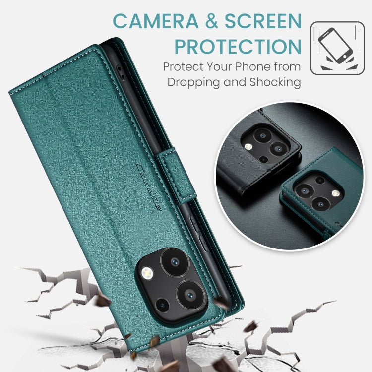 For Xiaomi Redmi Note 13 4G CaseMe 023 Butterfly Buckle Litchi Texture RFID Anti-theft Leather Phone Case