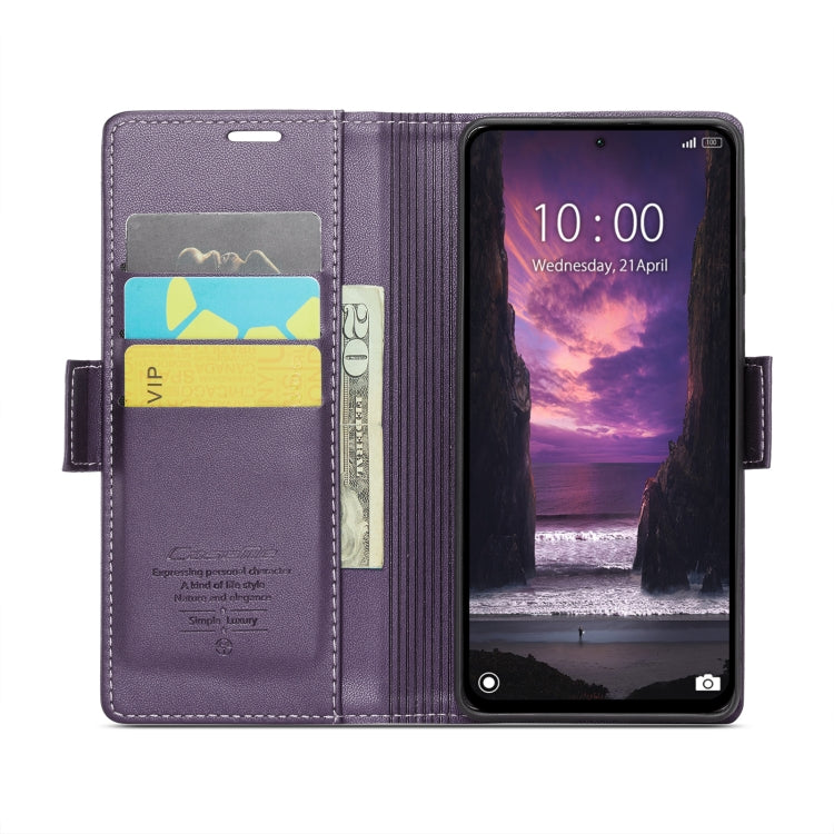 For Xiaomi Redmi Note 13 4G CaseMe 023 Butterfly Buckle Litchi Texture RFID Anti-theft Leather Phone Case