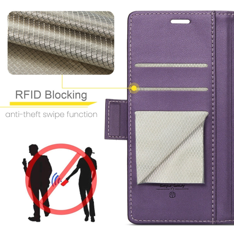 For Xiaomi Redmi Note 13 4G CaseMe 023 Butterfly Buckle Litchi Texture RFID Anti-theft Leather Phone Case