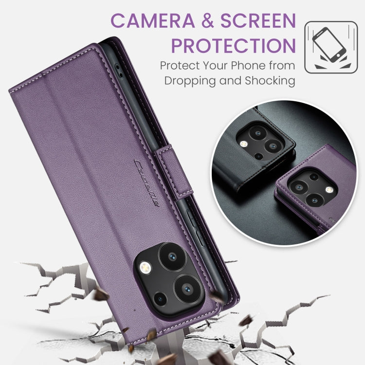 For Xiaomi Redmi Note 13 4G CaseMe 023 Butterfly Buckle Litchi Texture RFID Anti-theft Leather Phone Case