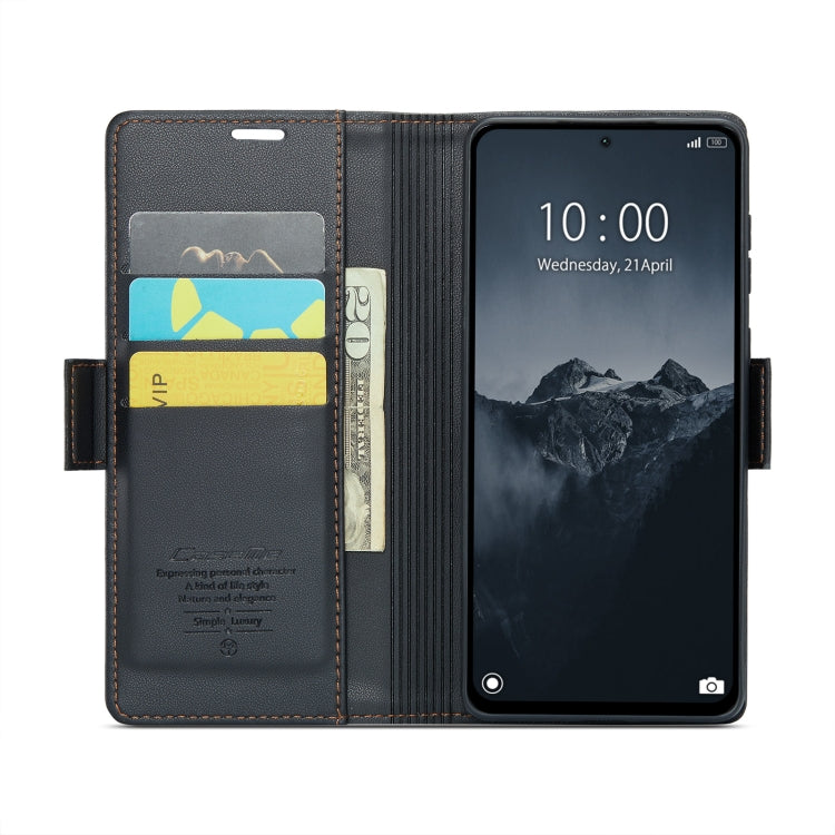 For Xiaomi Redmi Note 13 Pro 4G CaseMe 023 Butterfly Buckle Litchi Texture RFID Anti-theft Leather Phone Case