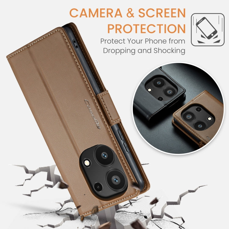 For Xiaomi Redmi Note 13 Pro 4G CaseMe 023 Butterfly Buckle Litchi Texture RFID Anti-theft Leather Phone Case