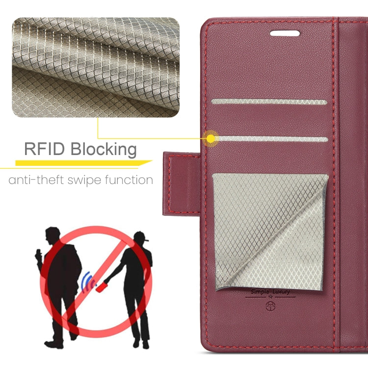 For Xiaomi Redmi Note 13 Pro 4G CaseMe 023 Butterfly Buckle Litchi Texture RFID Anti-theft Leather Phone Case