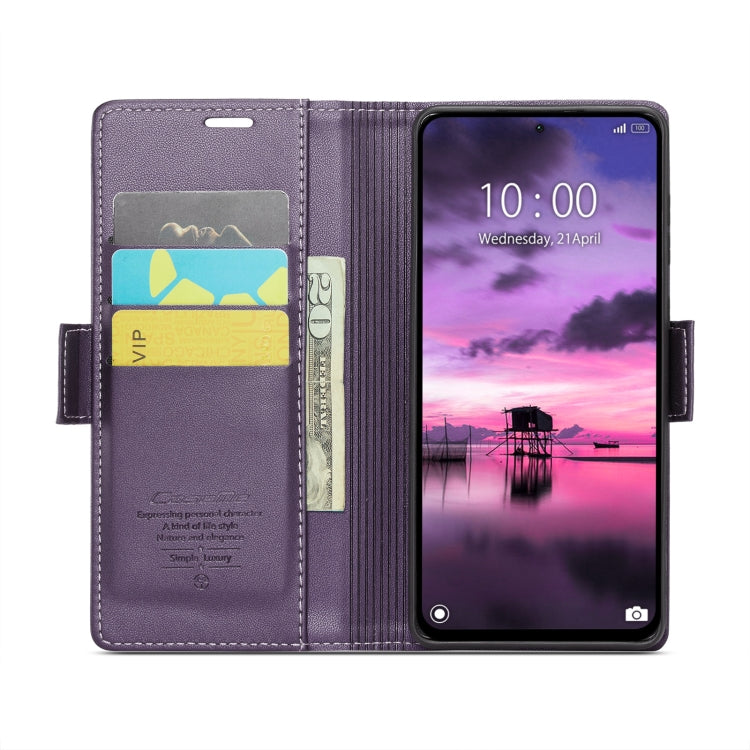 For Xiaomi Redmi Note 13 Pro 4G CaseMe 023 Butterfly Buckle Litchi Texture RFID Anti-theft Leather Phone Case